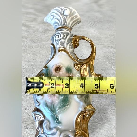 Vintage Jim Beam Collectible Decanter Ceramic Floral Gold, Pink, Green & White - Picture 14 of 16